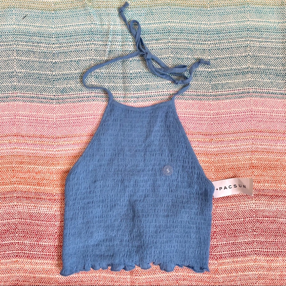 Smocked Halter Crop Top